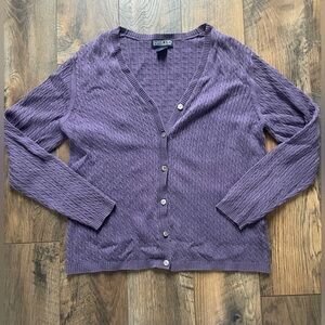 Purple Button-Up Cardigan